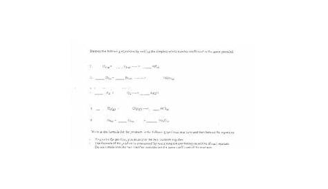 synthesis and decomposition reactions worksheet