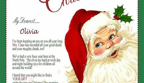 Letter From Santa Claus Editable Printable Father Christmas