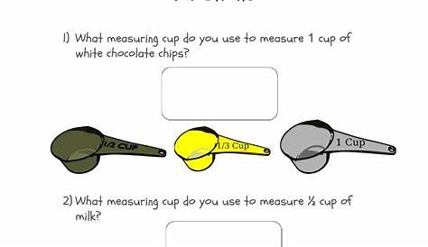 Measuring cups Interactive worksheet