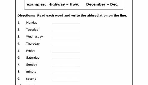 state abbreviations worksheets