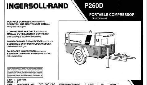 Ingersoll Rand Portable Compressor P260 Operation and Maintenance