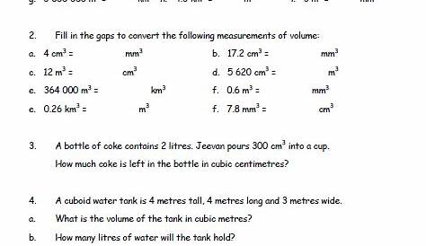 Metric units of measurement - Free worksheets