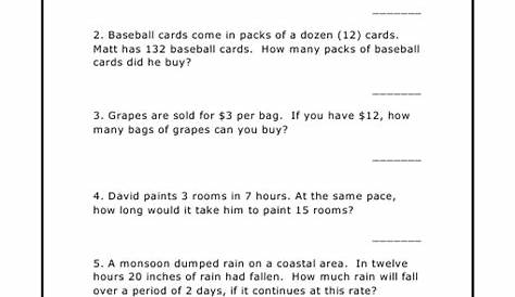 Ratio Proportion Word Problems Worksheet Answers