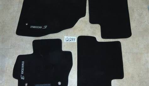 Mazda 3 2010-2013 New OEM Black Floor Mats Set of Four Gray Lettering