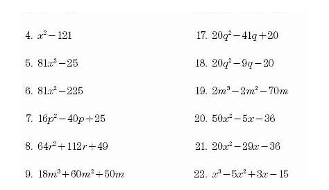 50 Factoring Polynomials Worksheet Answers