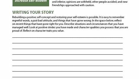 self esteem worksheets for recovering addicts