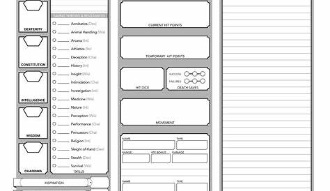 My 5E Character Sheet, a year in the making! : DnD