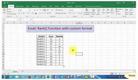 Excel : Rank() function - YouTube