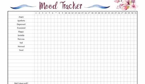 mood log worksheet