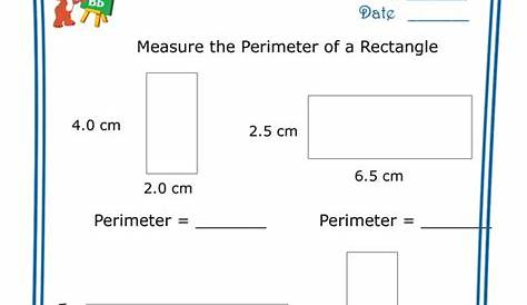 Kids worksheets - Measure the perimeter of a rectangle - 4
