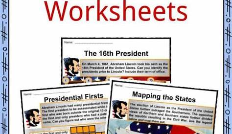 Abraham Lincoln Facts Worksheets | 99Worksheets