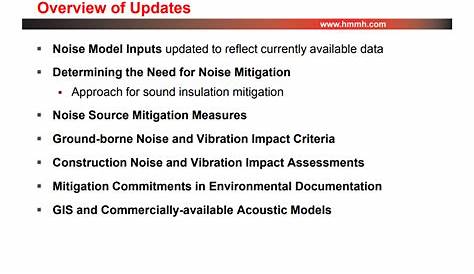 FRA Noise and Vibration Impact Assessment Manual Update - HMMH Insights