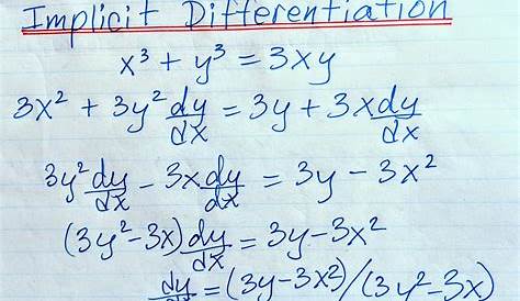 implicit differentiation worksheets