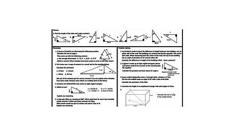 sohcahtoa practice worksheets