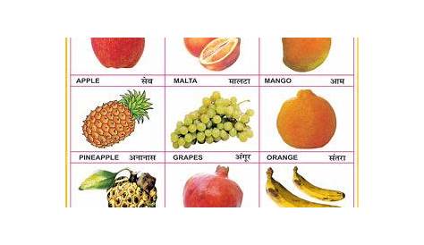 fruit and vegetable chart for kids