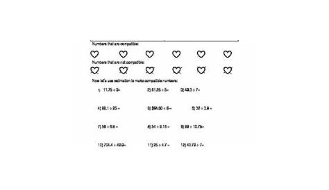 Compatible Numbers Worksheet 5th Grade - Promotiontablecovers