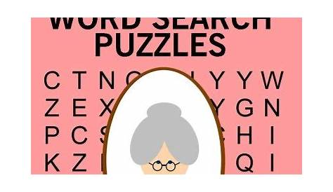 Senior Citizen Large Print Word Search Puzzles For Seniors Printable