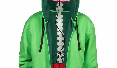 JINX - Minecraft Creeper Anatomy Men's Green Premium Zip-Up Hoodie