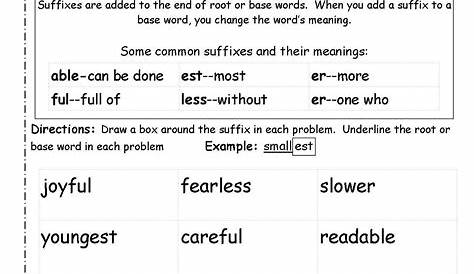 Prefix Worksheets 3Rd Grade - Worksheet Ideas in 2021 | Suffixes
