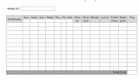 FREE Timesheet Template Printables | Instant Download
