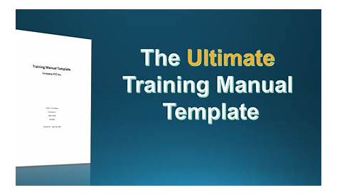 The Simplest Training Manual Template You Will Ever Find - Rodrigo Caetano