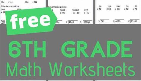 Free 6Th Grade Math Worksheets: Practice Makes Perfect - Style Worksheets