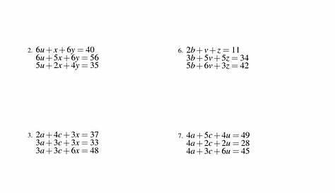 14 Best Images of Solving Systems Of Equations Worksheets - Three