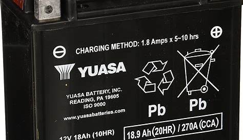 yuasa motorcycle battery chart