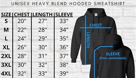 gildan size chart hoodies