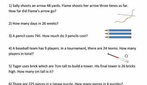 Multiplication Word Problems 4th Grade