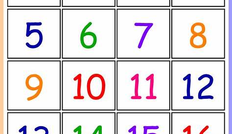 number chart 1 to 20