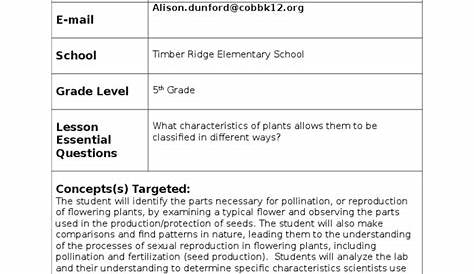 life science 5e lesson plan flower power | Flowers | Biological