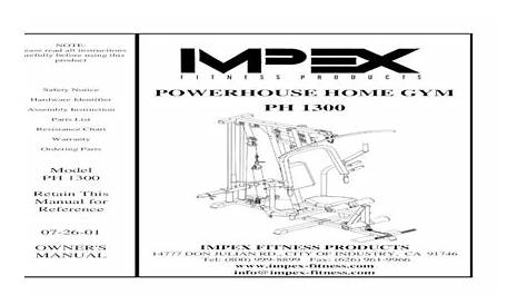 Impex Powerhouse Home Gym Manual