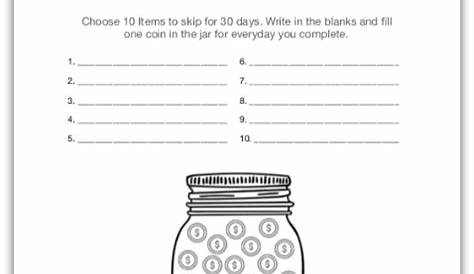 savings worksheets for students