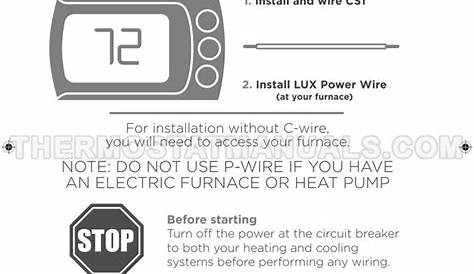 LUX CS1 Thermostat Installation Manual