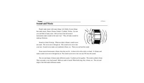 music reading comprehension worksheets pdf
