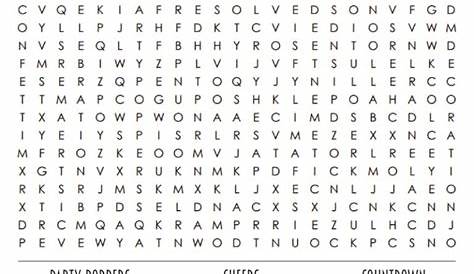 Printable New Years Word Search - Cool2bKids