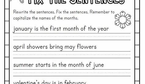 Fixing Sentences Worksheets - Printable Worksheet Template