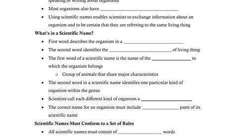 35 Taxonomy Worksheet Biology Answers - support worksheet