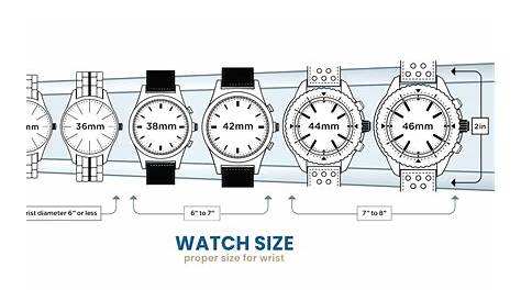 wrist watch size chart