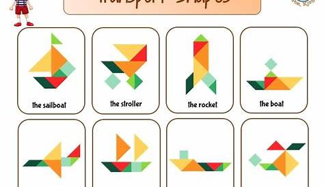 Tangram Shapes - Transport Tangram Puzzles - Treasure hunt 4 Kids