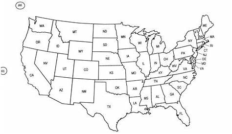 united states state abbreviations map