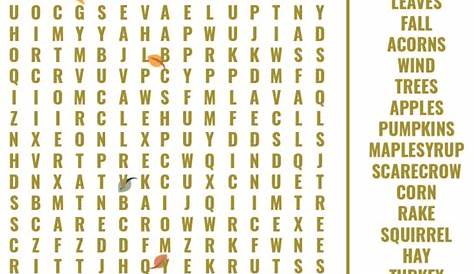 10 Best Free Printable Fall Word Searches PDF for Free at Printablee