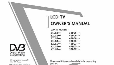lg tv setup manual