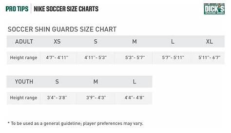 youth hockey shin guard size chart