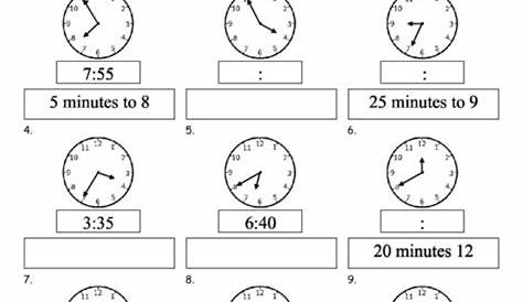 Time - minutes to (3) - TMK Education