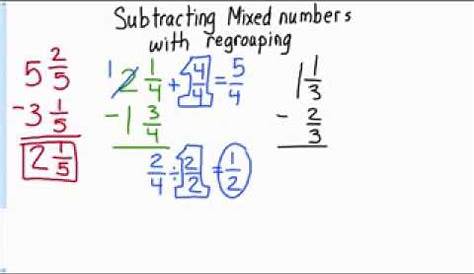 subtract mixed numbers with regrouping worksheet
