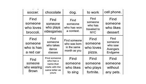 Find Someone Who Bingo Cards on Bingo Baker