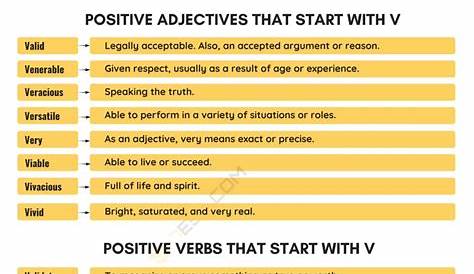 289 Positive Words That Start with V (Kind, Nice, Positive V Words) • 7ESL