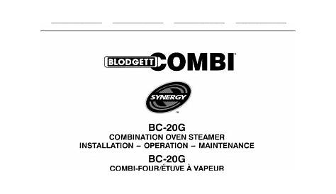 blodgett convection oven manual
